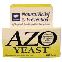 AZO Yeast Homeopathic Medicine for Vaginal Yeast Infection 400 Mg.Tablets - 60 Ea