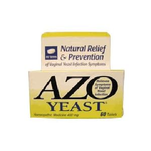 AZO Yeast Homeopathic Medicine for Vaginal Yeast Infection 400 Mg.Tablets - 60 Ea
