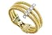 Jewelry : 18K Yellow Gold Hand-Woven Triple-Strand Mesh Ring, Enhanced with Pave Set Diamonds.