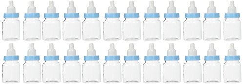 Package of 24 Bottles with Removable Blue Tops for Baby Showers, Parties, and Favors