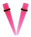 Acrylic "Glow in the Dark" Pink Taper - 00G - Sold as a Pair