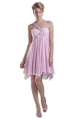 Charmeuse/Chiffon One Shoulder Sleeveless Gathered Evening Dress 