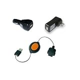 USB Sync and Charge Cable - Car Charger - Travel Charger Bundle for Sony Clie PEG-NR70 SJ33 NR70V NX60 NX70V NX73v NX80v SJ20 SJ33 T415 T616 T665 TJ25 TJ35 TJ37 TG50 TH55 SL NZ90 ST