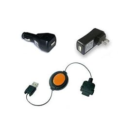USB Sync and Charge Cable - Car Charger - Travel Charger Bundle for Sony Clie PEG-NR70 SJ33 NR70V NX60 NX70V NX73v NX80v SJ20 SJ33 T415 T616 T665 TJ25 TJ35 TJ37 TG50 TH55 SL NZ90 ST