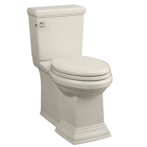 American Standard 2817.016.222 Town Square Concealed Trapway Right Height Elongated Toilet with Seat, Linen