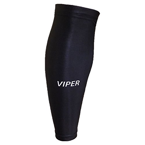 VIPER® Compression Calf Sleeve, Shin Guard & Splint Support - TruCore® 3-Layer Wicking, Non Slip Inner Bands - Basketball & Running (SINGLE)