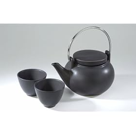 Typhoon Black Stoneware Tea Pot Set