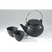 Typhoon Black Stoneware Tea Pot Set