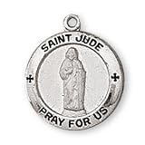 Sterling Silver Saint Jude Medal and 18-inch Chain