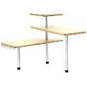 Etag&egrave;re d'angle en bambou et inox - Cuisine - Salle de bain ou sur un bureau - Id&eacute;al pour gagner de la place
