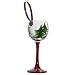 ArtisanStreet's Miniature Wine Glass Ornament. Hand Painted with Winter Scene. Signed by Artisan.