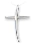 14k White Gold Freeform/Dancing Cross on 18" White Gold Chain