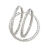 14k White Gold & Diamond In & Out Hoop Earrings (1.00ctw)