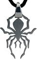 Spider Pendant in Surgical Steel on Rubber Necklace