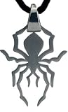 Spider Pendant in Surgical Steel on Rubber Necklace