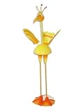 Geeky Beeks Yellow Metal Bird Statue Garden Stake Decor Yard Art