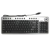 iOne Scorpius N1T Compact Slim Multimedia Keyboard With Built in Optical Trackball Mouse USB