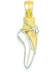 14K Two Tone Gold Ballet Shoe Pendant Charm Jewelry