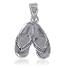 Stylish Sterling Silver Flip Flop Pair 25 MM X 19 MM Pendant Charm