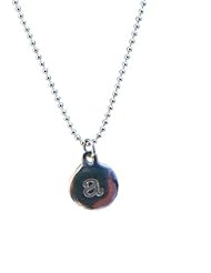 Sterling Silver Round Initial Charm Letter s Lower Case Hand Stamped Pendant with Sterling Silver Charm Bracelet