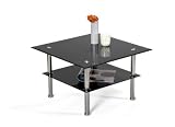 Presto mobilia 10183 Couchtisch Charly ca. 70 x 70 x 43 cm schwarz-Glitzer