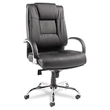 Alera Ravino Big & Tall Series High-Back Swivel/Tilt Leather Chair, Black