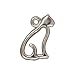 Rhodium Plated Lead-Free Pewter Cat Silhouette Charm 15mm (1)
