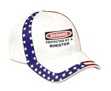 PROTECTED BY A MINISTER Adult USA Flag Hat / Cap