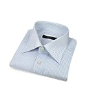 Forzieri White and Blue Fine Striped Italian Cotton Dress Shirt