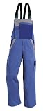 Latzhose Kontrast-Design kornblau-grau 58