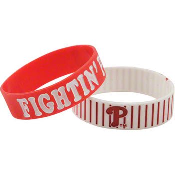 31C798pMBFL Philadelphia Phillies PHAT Bulk Bandz Bracelet 2 Pack