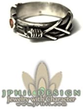 Steampunk Silver and Garnet Power Core Ring