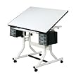 Alvin And Co. Craftmaster Art, Drawing & Hobby Table With White Base And White Or Maple Top Top: White
