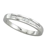 14K White Gold Channel Set Baguette Cut Diamond Band Ring (0.15 ctw)