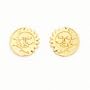 14k Polished Sun and Moon Post Childrens Earrings - JewelryWeb