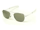 American Optical AO Original Pilot Aviator Sunglasses 55 mm Silver Bayonet True Color 30190