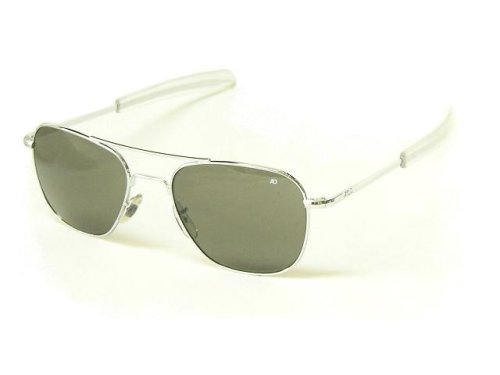 Click here to buy American Optical AO Original Pilot Aviator Sunglasses 55 mm Silver Bayonet True Color 30190.