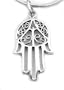 Sterling Silver Islamic Hamsa Hand of Fatima Charm Pendant