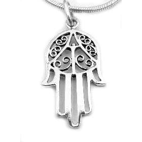 religiousjewelry.wordpress.com - Sterling Silver Islamic Hamsa Hand of Fatima Charm Pendant