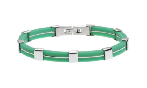 Fashion Steel Unisex-Armband Kautschuk gr&uuml;n 19 cm 08311H209 Preisvergleich