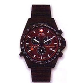 SWISS MILITARY NAVIGATOR ALARM CHRONO WATCH BLACK LINK BAND RED 6-5007-13-004 by Swiss Military