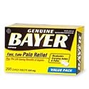 Bayer Aspirin Pain Reliever/ Fever Reducer, 200-Count Coated Tablets