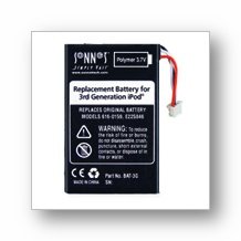 Sonnet iPod Replacement Battery 850mAh BAT-3G by Sonnet