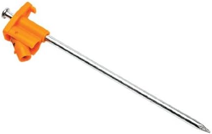 ATAK Lighted Metal Tent Stake, 12.3 x 1.8 x 1.0, Silver/Orange