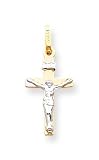 14k Two-tone INRI Crucifix Pendant