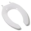 Comfort Seats C1B3E6-OFLC-00 Commercial Quality Toilet Seat with an Open Front and Stainless Steel Hinge Post, Elongated, White