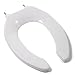 Comfort Seats C1B3E6-OFLC-00 Commercial Quality Toilet Seat with an Open Front and Stainless Steel Hinge Post, Elongated, White