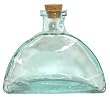 Spanish Recycled Glass Arch Bottle with Cork 6 1/2"H 2 1/2"W 18oz Set / 2