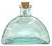 Spanish Recycled Glass Arch Bottle with Cork 6 1/2"H 2 1/2"W 18oz Set / 2