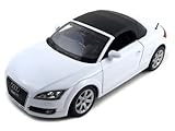 Audi TT Roadster Diecast Car Model 1/18 Soft Top White Die Cast Car Model by Welly